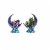 Q-Max GSC9971941 4 in. Dragon on the Moon Figurine Set, Blue & Green