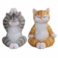 Q-Max GSC9918174 5 in. Yoga Cats Tabby & Tabby Set, Grey & Orange