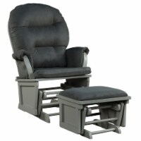 Costway Baby Nursery Relax Rocker Rocking Chair Glider Ottoman Set w Cushion Light Grey 1 unit