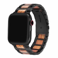 Wallace Black Stainless Steel & Wood Band for Apple Watch 1,2,3,4,5,6 & SE - Size 42mm/44mm
