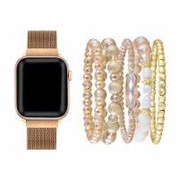 Rose Gold Band & Bracelet Bundle for Apple Watch Series 1,2,3,4,5,6 & SE - Size 38mm/40mm