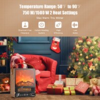Costway 1500W Electric Fireplace Tabletop Portable Space Heater w/ 3D Flame Effect Maple\