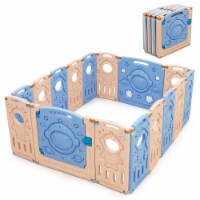 Babyjoy 16-Panel Foldable Baby Playpen Kids Activity Center w/ Lockable Door