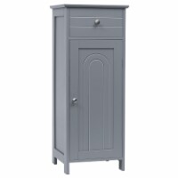 Costway Bathroom Floor Cabinet Storage Organizer Free-Standing w/ Drawer Grey