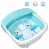 Costway Foldable Foot Spa Bath Motorized Massager w/ Bubble Heat Red Light Stress Relief