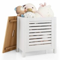 Costway Wooden Toy Storage Organizer Kids Toy Chest W/Lid for Kindergarten Bedroom White