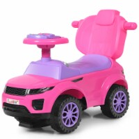 Costway 3 in 1 Ride on Push Car Toddler Stroller Sliding Car w/Music Pink