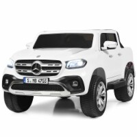 Costway Licensed Mercedes Benz x Class 12V 2-Seater Kids Ride On Car Police Car w/ Trunk