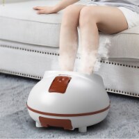 Costway Steam Foot Spa Bath Massager Foot Sauna Care w/Heating Timer Electric Rollers