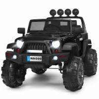 Costway 12V Kids Ride On Truck RC Car w/ LED Lights Music Trunk Black