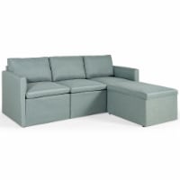 Costway Convertible Sectional Sofa L-Shaped Couch w/Reversible Chaise Dark Grey\Green\Light