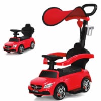 Costway 3 in 1 Ride on Push Car Mercedes Benz Toddler Stroller Sliding Car White\Blue\Red Red