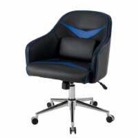 Office Chair Swivel Adjustable Height w/ Massage Lumbar Support Blue