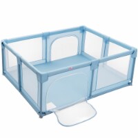 Babyjoy Baby Playpen Extra Large Kids Activity Center Safety Play Yard w/ Gate Beige\Blue\