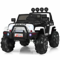 Costway 12V Kids Ride On Truck RC Car Police Car Spring Suspension w/ Lights Music Trunk