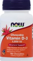 NOW Foods Vitamin D-3 Chewable Natural Fruit Flavor Tablets 1000IU Perspective: Main