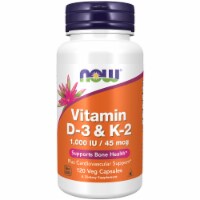 NOW® Foods Vitamin D-3 & K-2 Dietary Supplement Veg Capsules