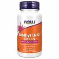 NOW Foods Methyl B-12 Nervous System Health Dietary Supplement Veg Capsules 5000mcg