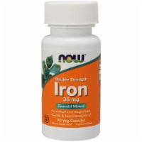 NOW® Double Strength Iron Essential Mineral 36 mg Vegan Capsules