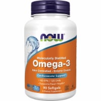 NOW Foods Molecularly Distilled Omega-3 - Odor-Controlled 1,000 mg 90 Sgels