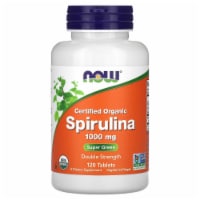 NOW Foods Certified Organic Spirulina - Double Strength 1,000 mg 120 Tabs