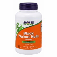 NOW Foods Black Walnut Hulls Herbal Supplement Veg Capsules 500mg