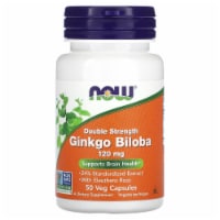 NOW Foods Double Strength Gingko Biloba Cognitive Function Dietary Supplement Veg Capsules 120mg