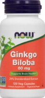 NOW Foods Gingko Biloba Brain Health Dietary Supplement Veg Capsules 60mg
