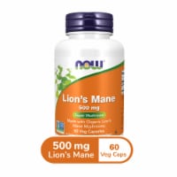 NOW® Foods Lion's Mane 500 mg - 60 Veg Capsules Perspective: Main