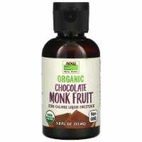 NOW Foods Real Food Organic Monk Fruit Zero-Calorie Liquid Sweetener Chocolate - 1.8