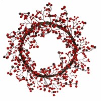 Vickerman 22  Red/Burgundy Mixed Berry Wreath Outd - P101422