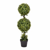 Vickerman TP170736 UV Boxwood Dbl Everyday Topiary in Nursery Pot - 3 ft.
