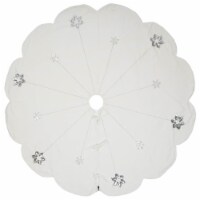 Vickerman QTX17541 60 in. Silver Flakes Collection White Tree Skirt