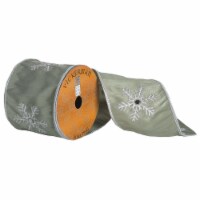 4  x 5yd Green White Snowflake Mirror - Q174214