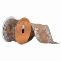 2.5  x 5yd Brown Silver Snowflake - Q174221