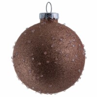 4.75  Rose Gold Ice Ball Ornament 4/Bag