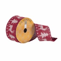 Vickerman 2.5 x10Yd Red/White Tree Reindeer Ribbon - Q181086