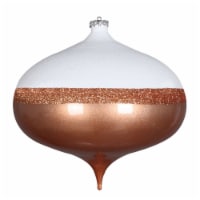 8  Rose Gold Candy/White Glitt Onion Orn - MT180958