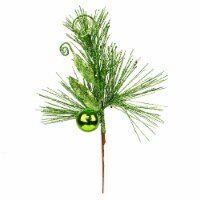 10  Lime Ornament Glitt Leaf Pick 12/Bg