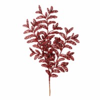 22  Burgndy Bipinnate Glit Lf Spray 12Bg - L186165