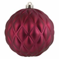 6  Berry Red Matte Round Pine Cone 4/Bg