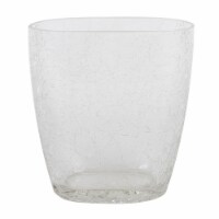 8.6  Clear Crackle Glass Oval Vase - LG181400