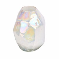 8  White Enamel Geo Glass Vase - CM196008
