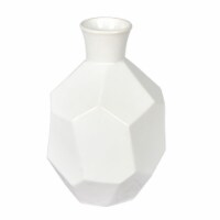10  White Ceramic Geometric Bottle - FQ196210