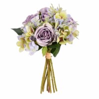 12  Violet Hydrangea Rose Bouquet - FR190867