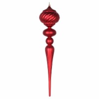 27  Red Matte Glitter Onion Finial Orn - MT195503