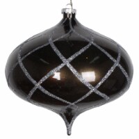 8  Pewter Candy Glitter Net Onion Orn - MT198687D