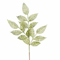 22  Lime Glitter Bay Leaf Spray 12/Box