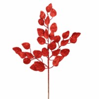 21  Red Glitter Ash Leaf Spray 12/Box