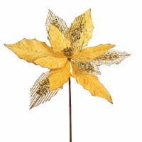 13  Gold Poinsettia Mesh Spray 6/Bag - QG190108